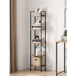 Стеллаж Leset Стилвуд 15 узкий 5 полок Черный/Дуб крафт золотой