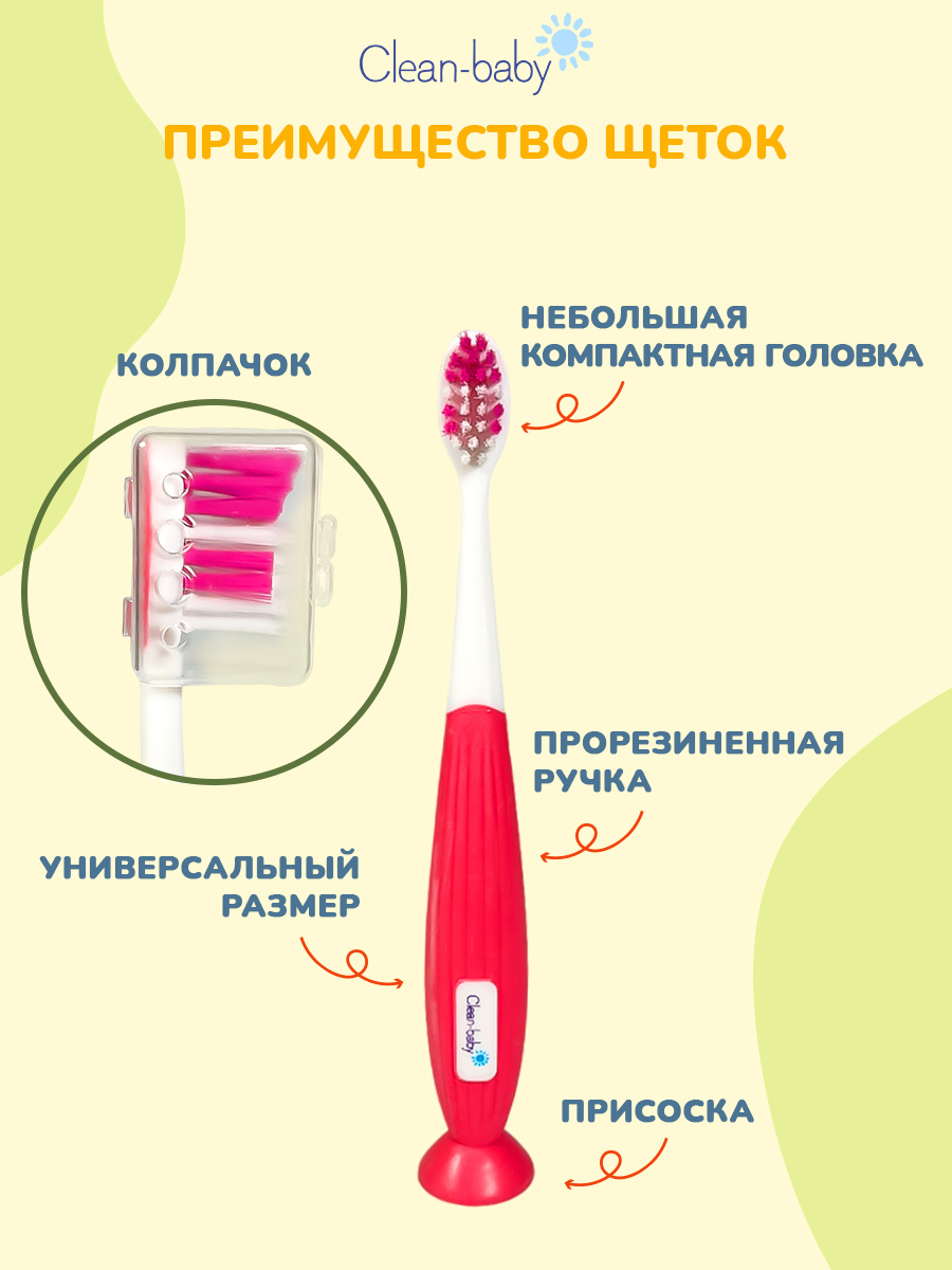 Зубная паста, зубная щетка Clean-baby с фтором Жвачка - фото 7