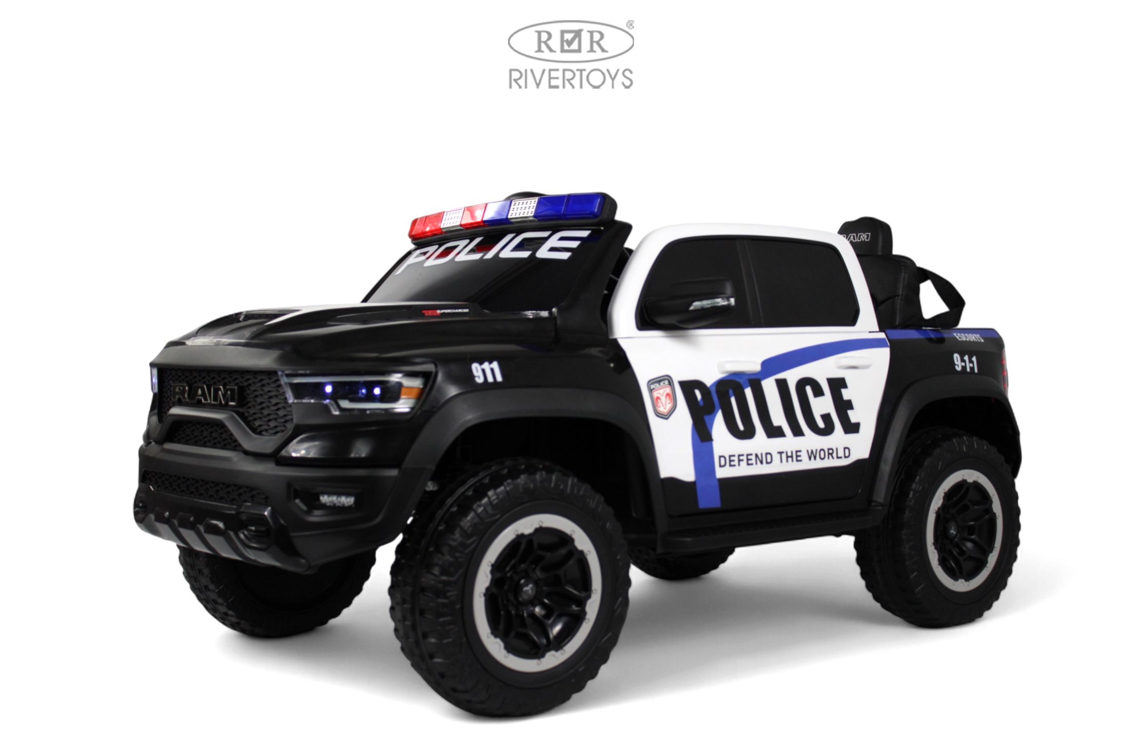 Электромобиль RIVERTOYS O111OO-RAM-BLACK С пультом ДУ - фото 1