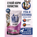 Корм для собак и щенков мелких сухой Prime WILD беззерновой на утке с олениной 500г
