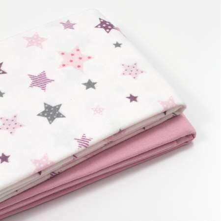 Пеленка UNDER the BLANKET 115х115см розовые звездочки фланель 2шт