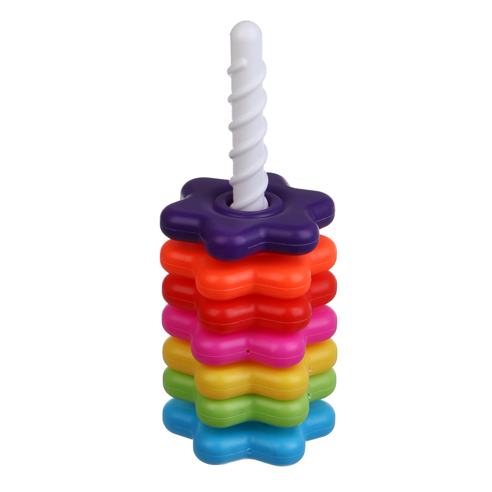 Игрушка Игроленд пирамидка Шестерёнки 8 деталей - фото 2