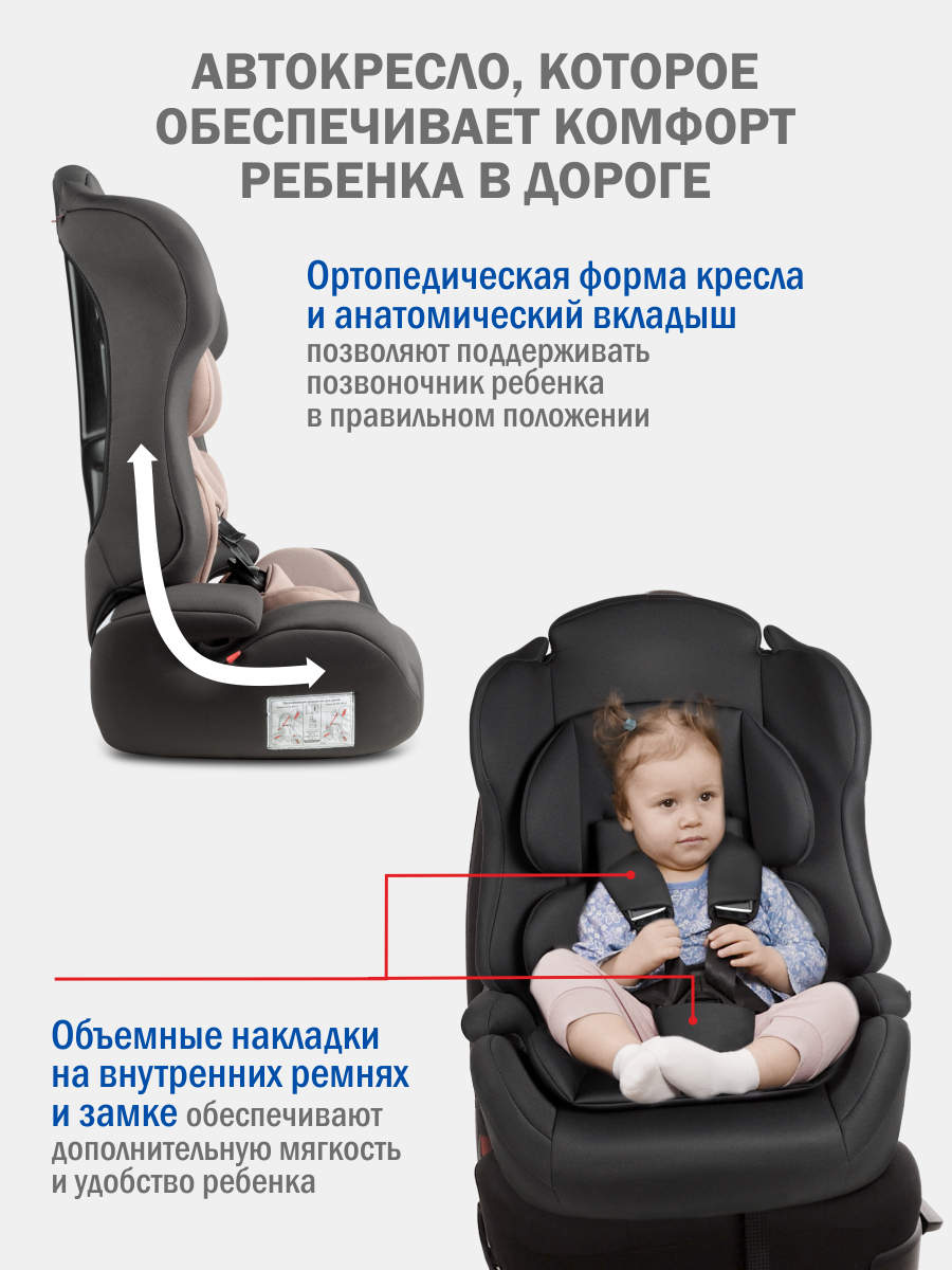 Автокресло SIGER Некст Lux 1/2/3 (9-36 кг) коричневый - фото 2