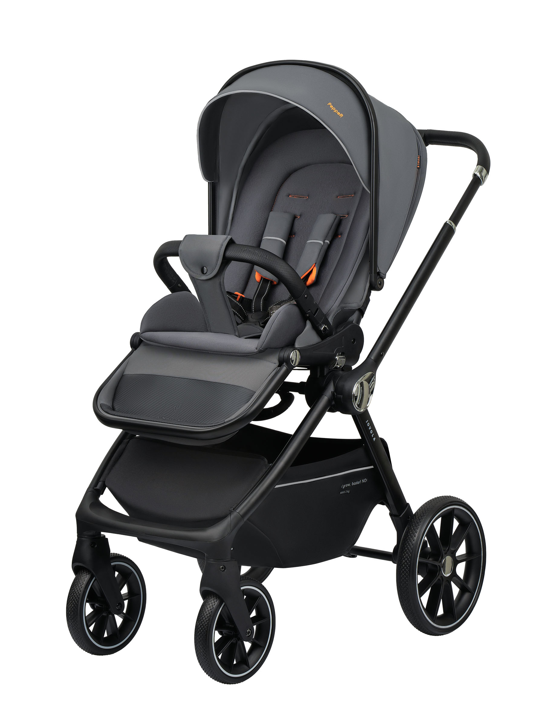 Коляска прогулочная JOVOLA Pepper всесезонная серый - фото 10