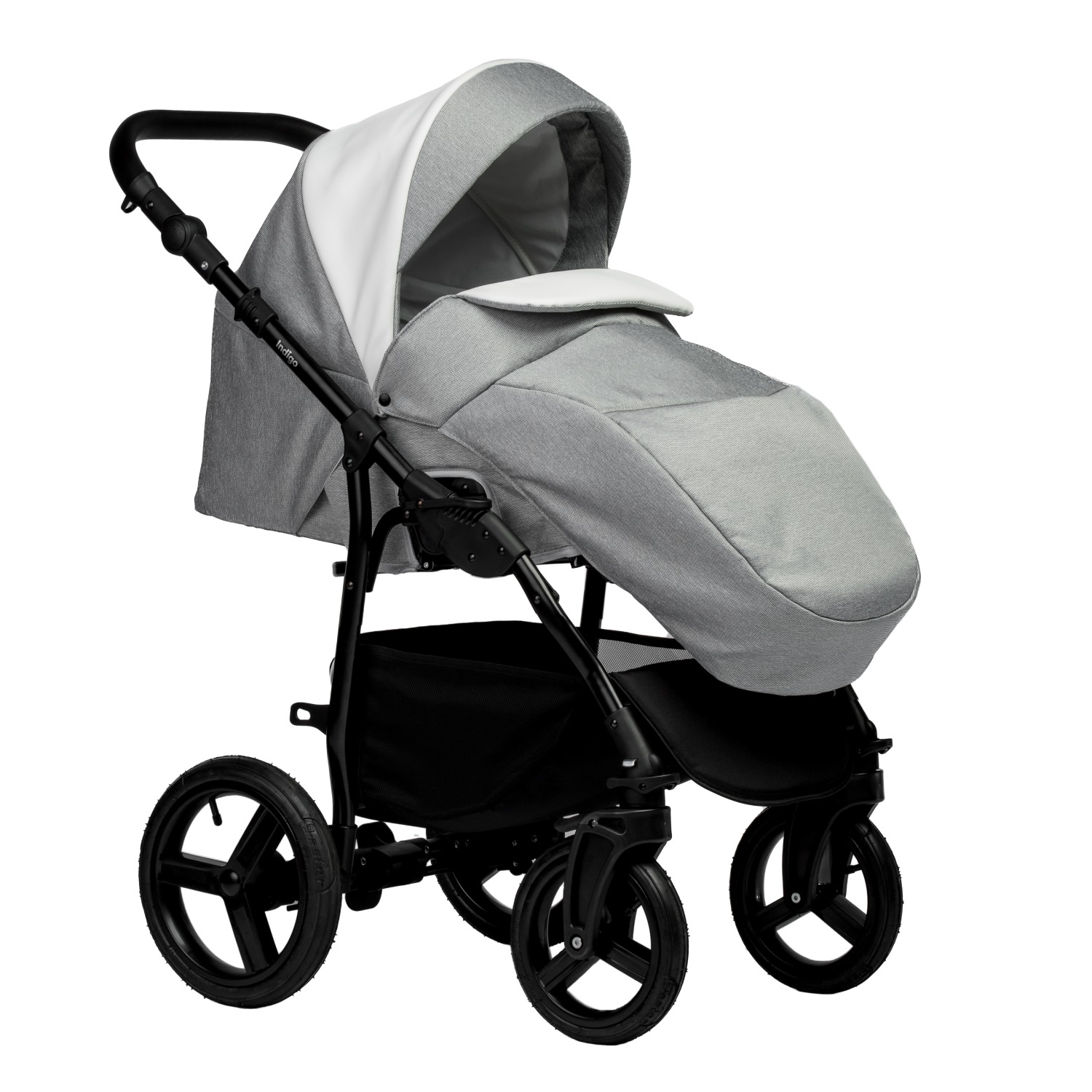 Коляска 2в1 Indigo Impulse Eco le 03 белый-серый - фото 4