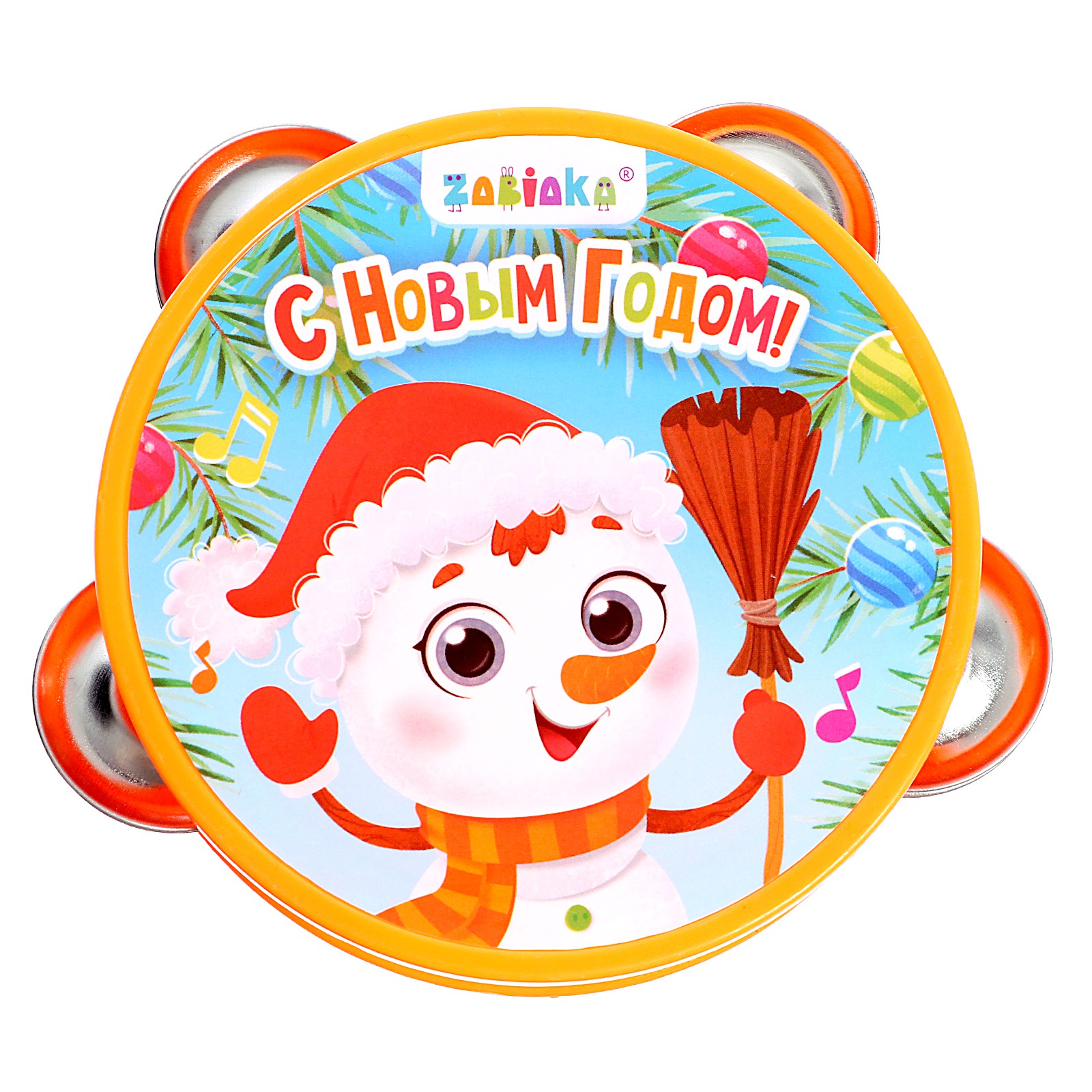 Игрушка музыкальная Zabiaka С Новым годом бубен - фото 2