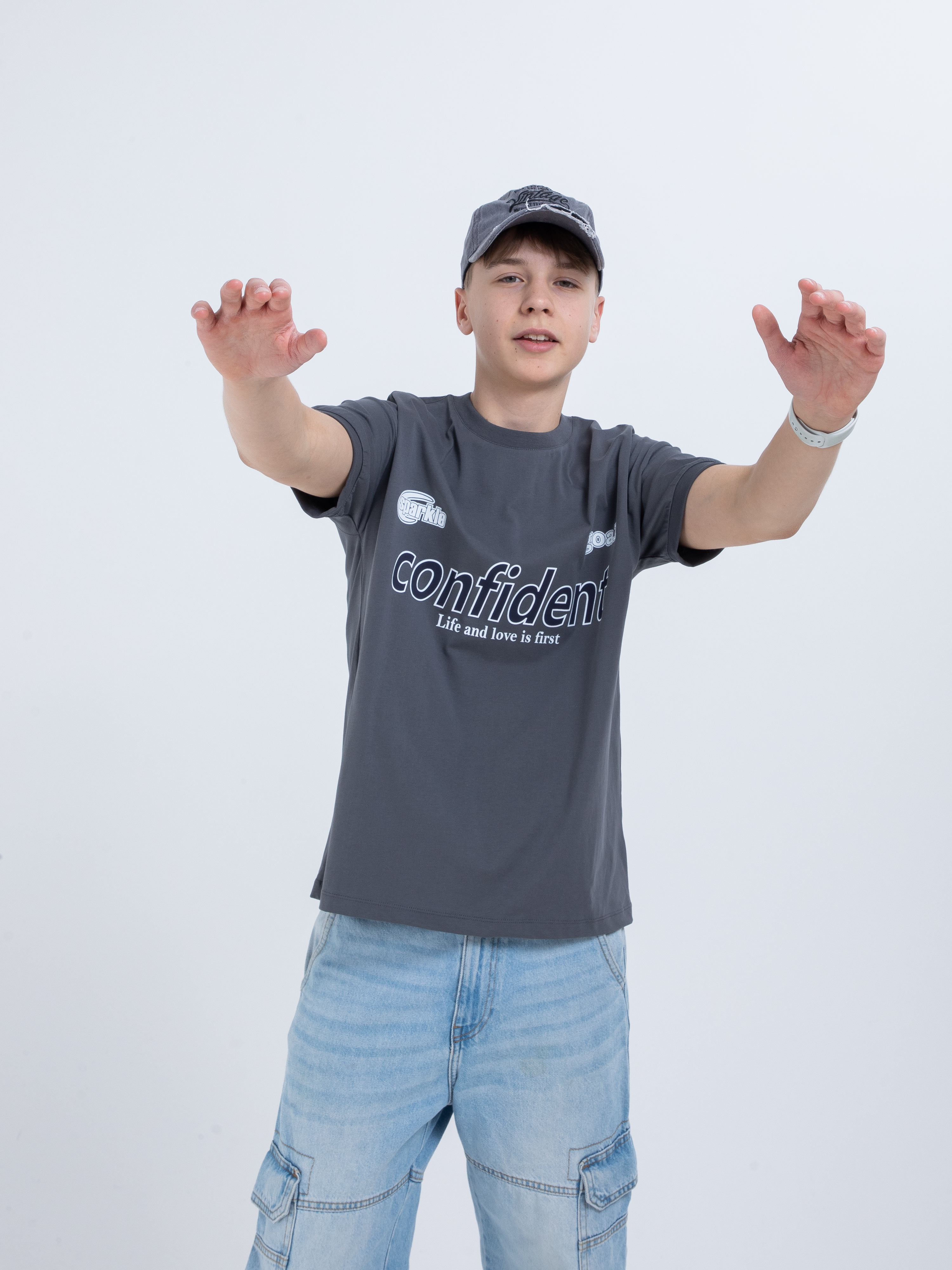 Футболка STELLA MODA 11219_темно-серый - фото 4