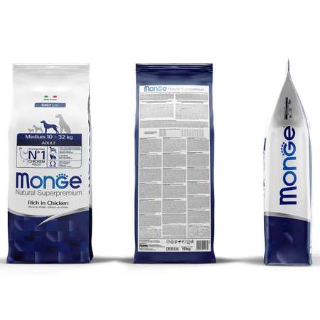 Корм для собак MONGE Dog Medium средних пород 12кг
