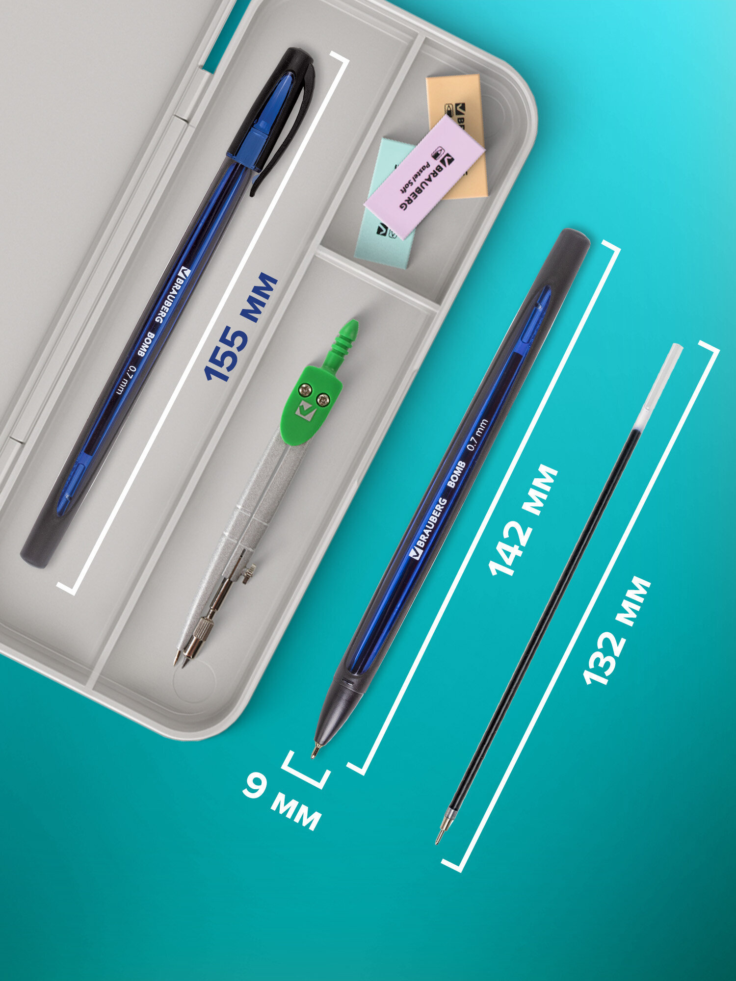 Ручка шариковая Brauberg 12 шт. - фото 5