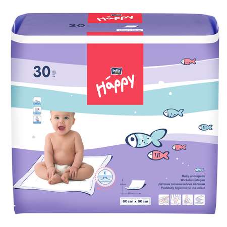 Пелёнки одноразовые Bella baby Happy 60х60 см 30 шт.