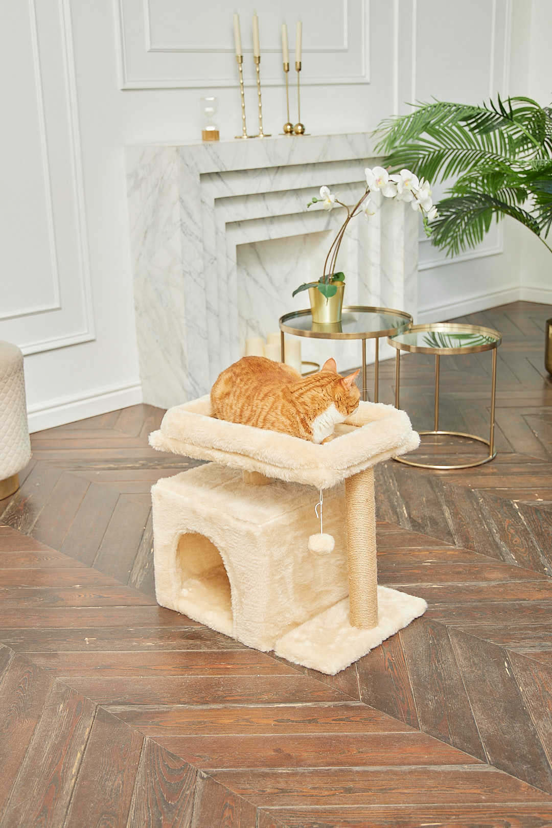 Домик для кошки с когтеточкой Pet БМФ Бежевый - фото 4
