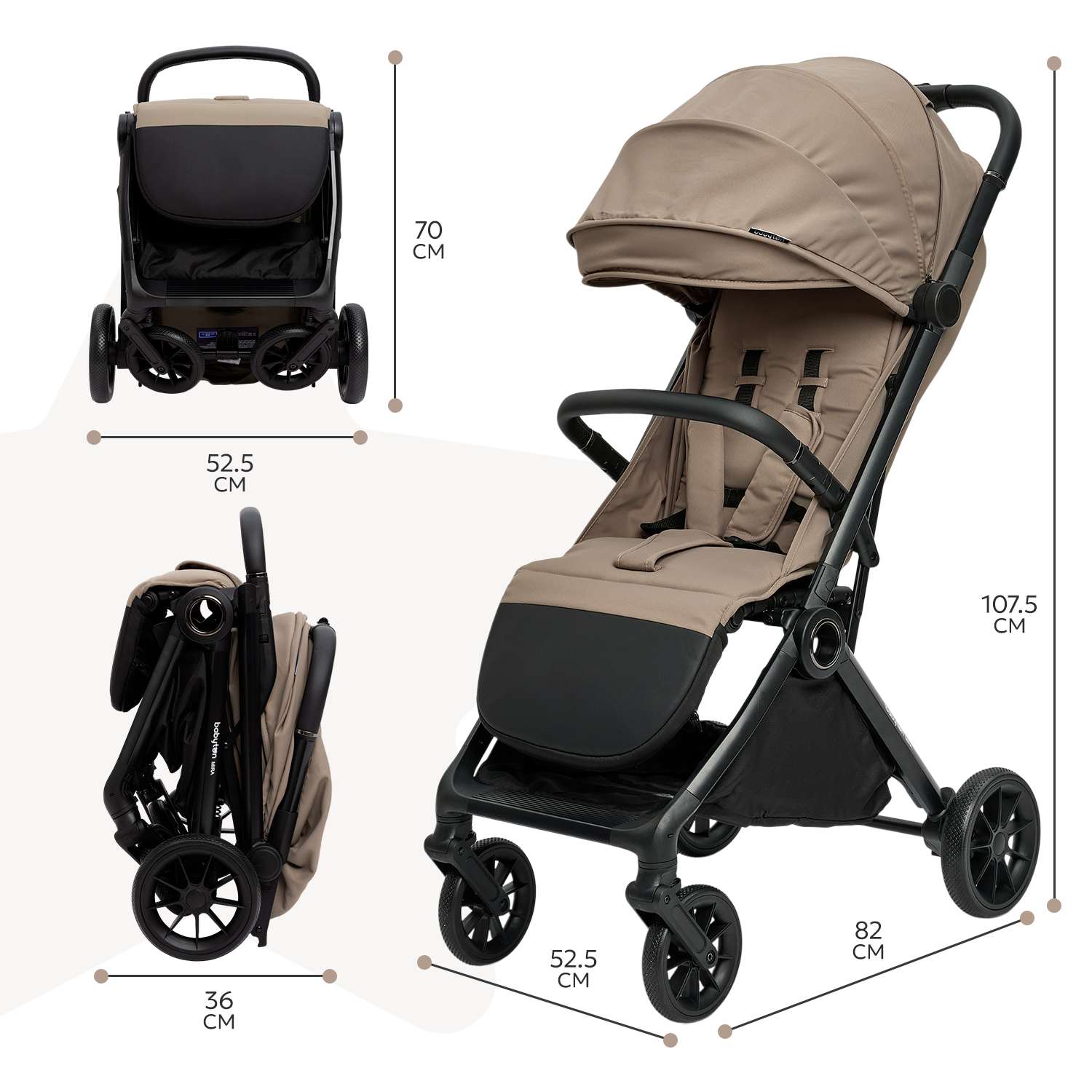 Коляска прогулочная BabyGo Mira New бежевый - фото 8