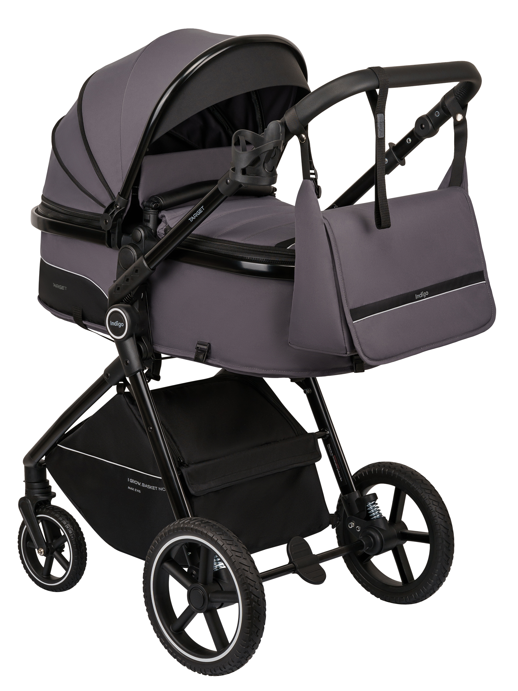 Коляска трансформер Indigo Target 3в1 серый - фото 17