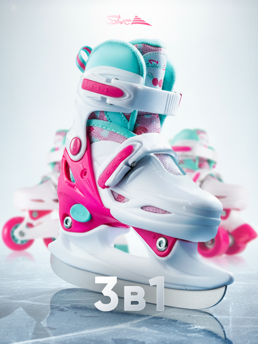 Изображение товара Роликовые коньки Saimaa Happy Walker 3 в 1 для детей
