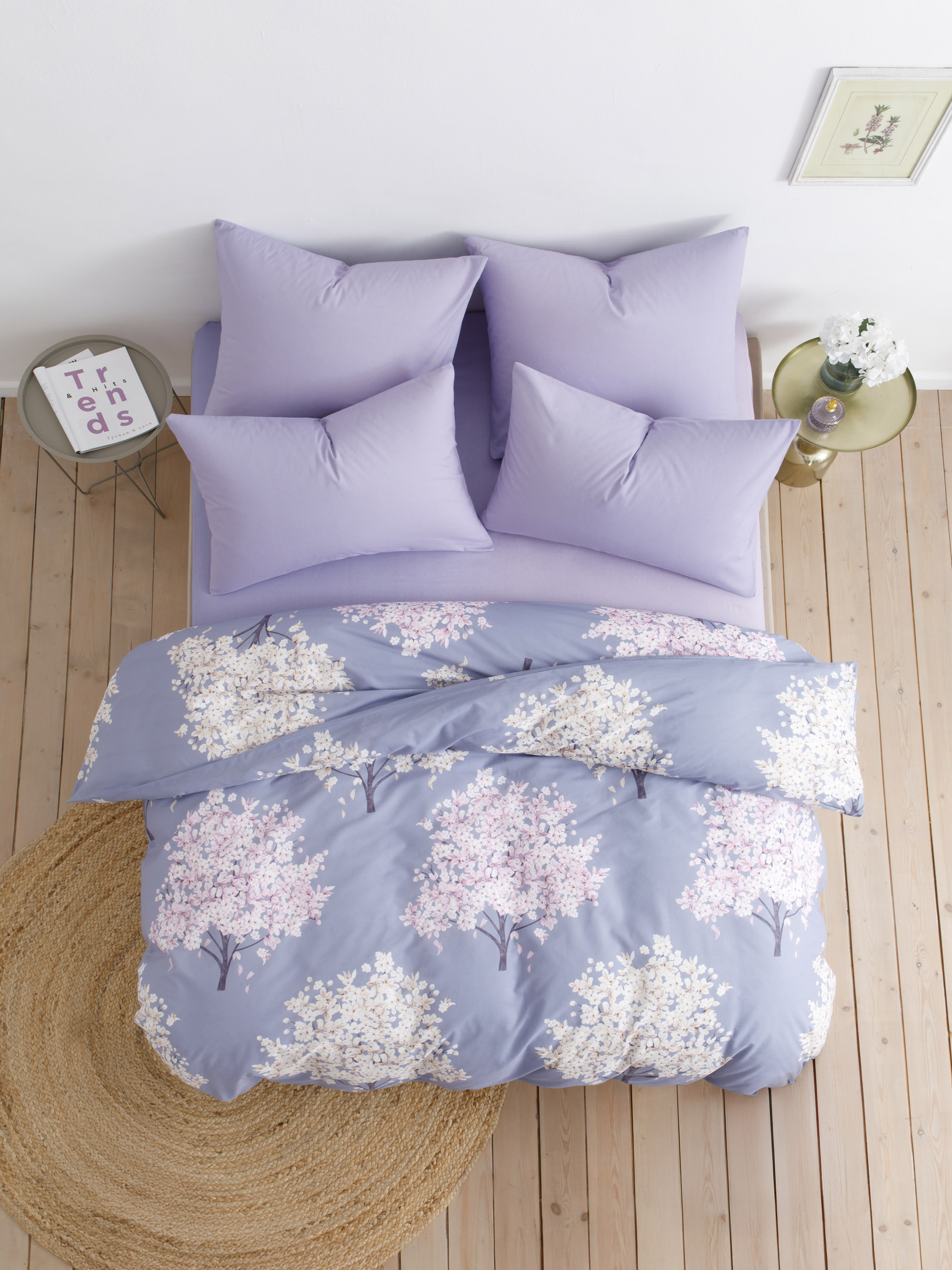 Комплект постельного белья Ночь Нежна Весенние деревья полутораспальный 4 предм. - фото 6