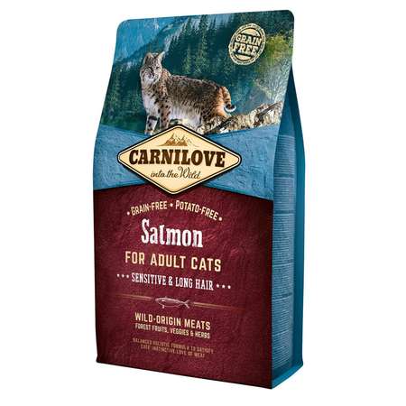 Корм для кошек Carnilove Sensitive and Long Hair лосось 2кг