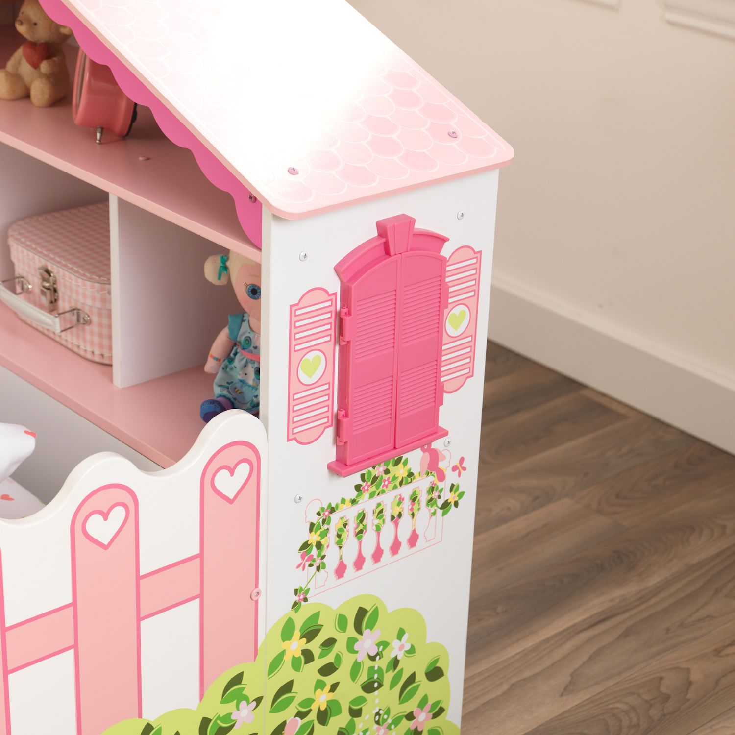 Кровать подростковая KidKraft Кукольный домик (белый, розовый) - фото 6