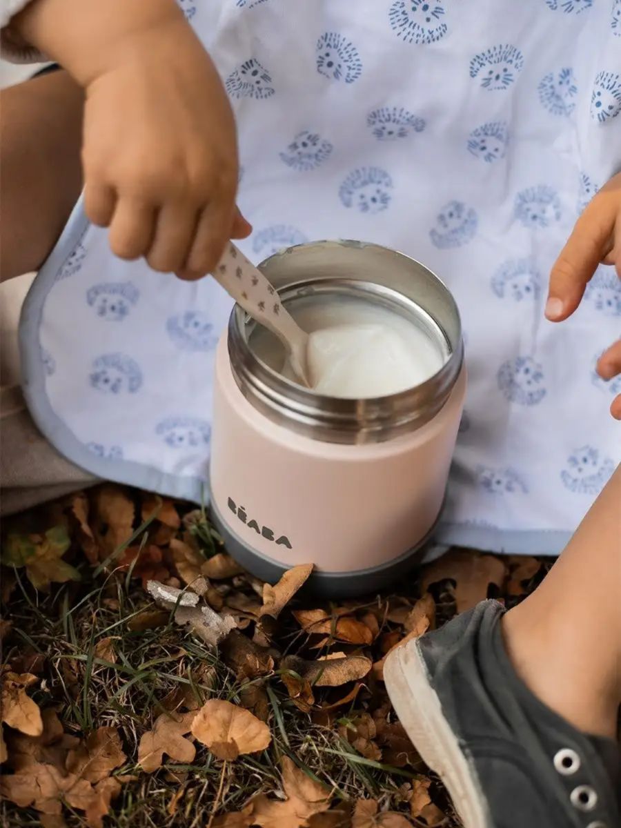 Термоконтейнер для еды детского питания BEABA 500 мл розово-серый - фото 6