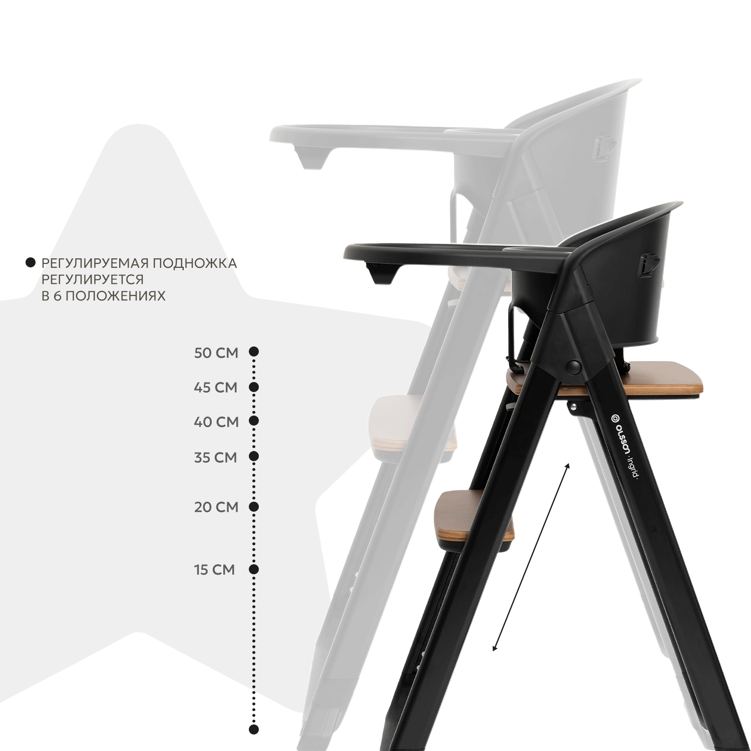 Стульчик для кормления Olsson Ingrid черный - фото 4