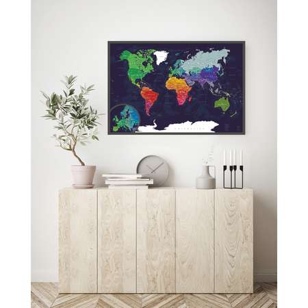 Скретч-карта мира Afi Design Blue A1 - 84 х 60 см