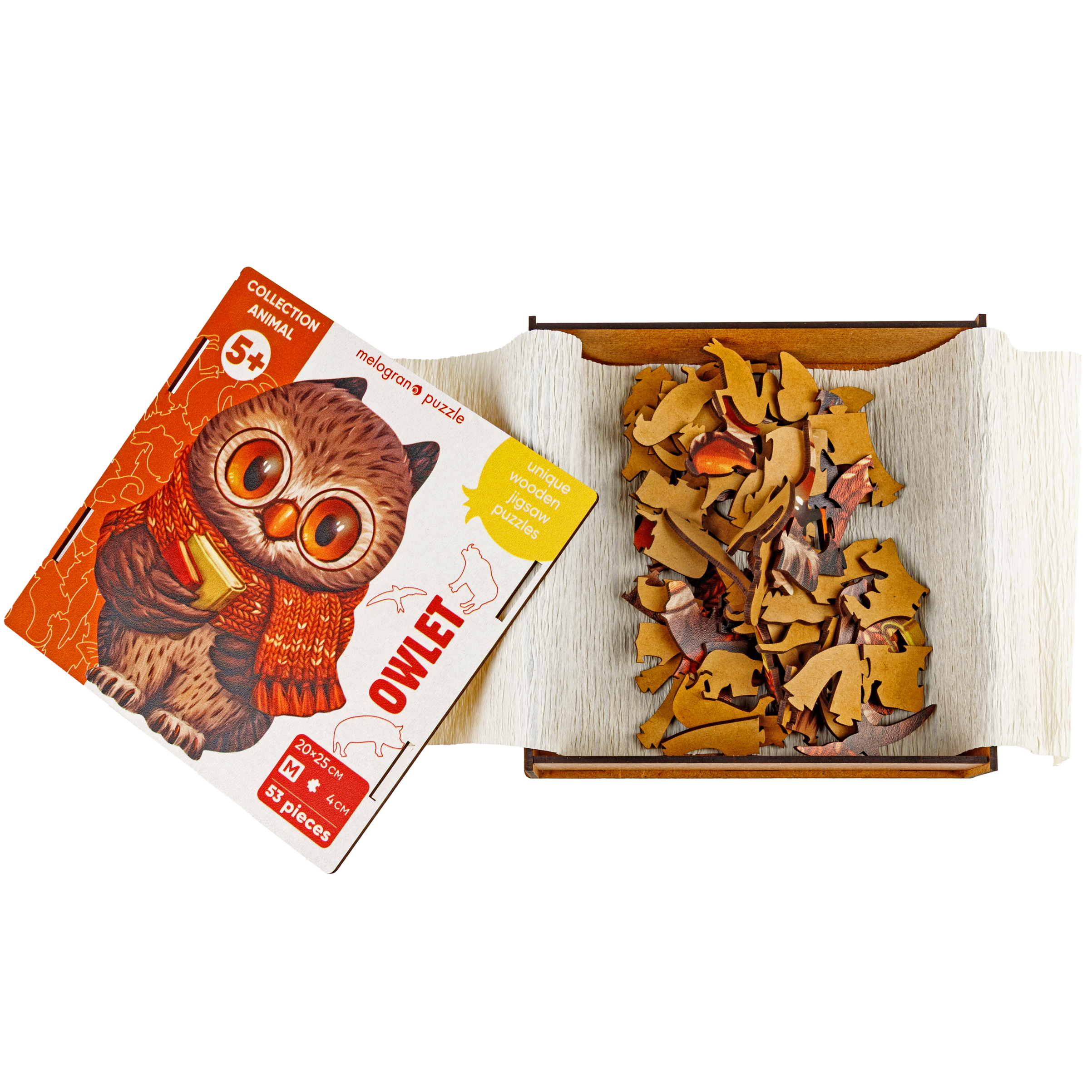 Пазл 1TOY с животными Совенок деревянный - фото 4