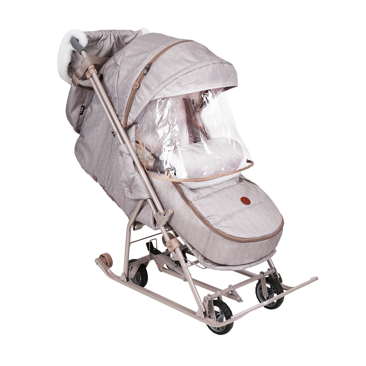 Санки-коляска NiKA kids Наши детки с колесами, складные - фото 6