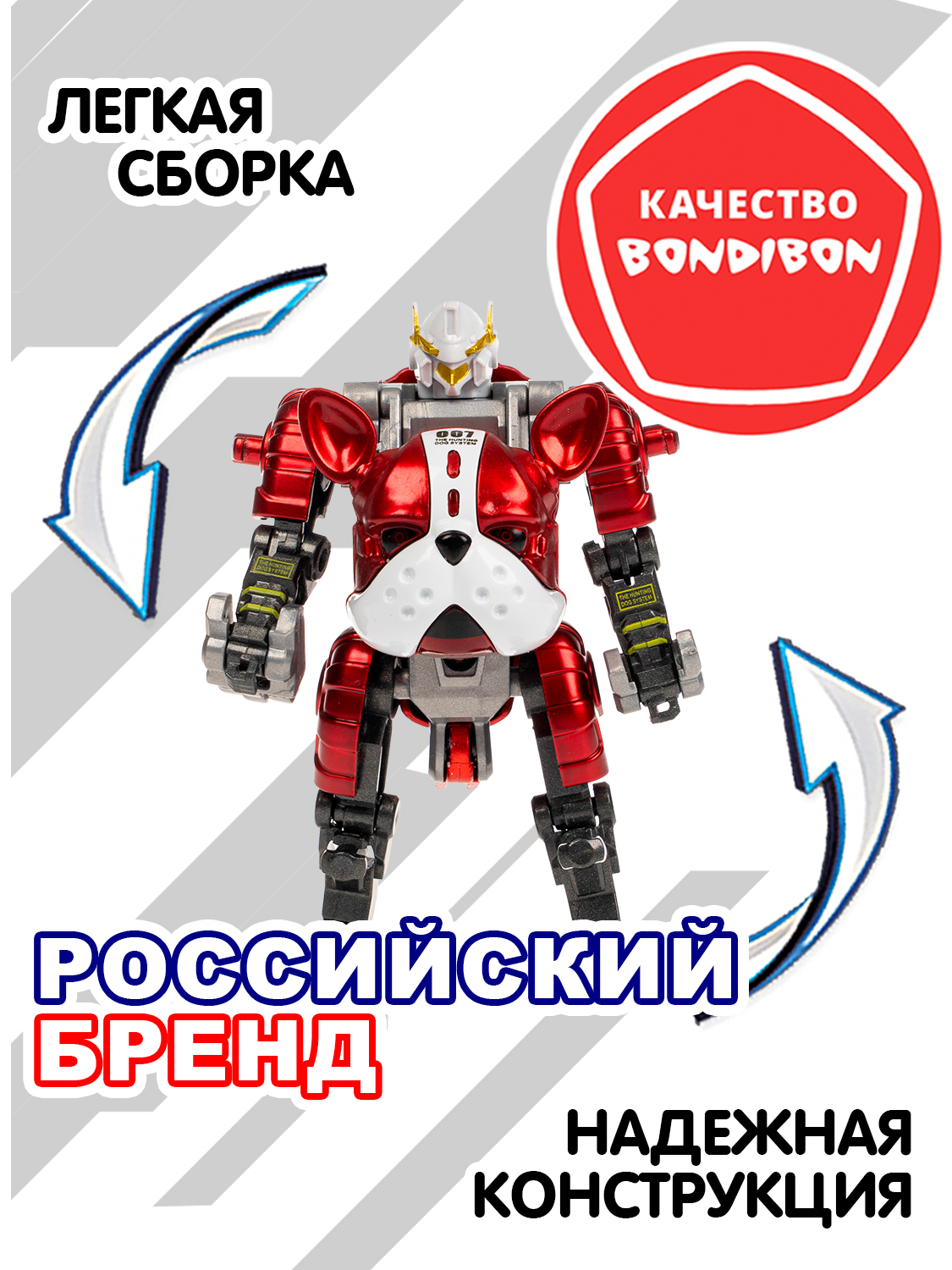 Фигурка Bondibon 2в1 робот бульдог - фото 6