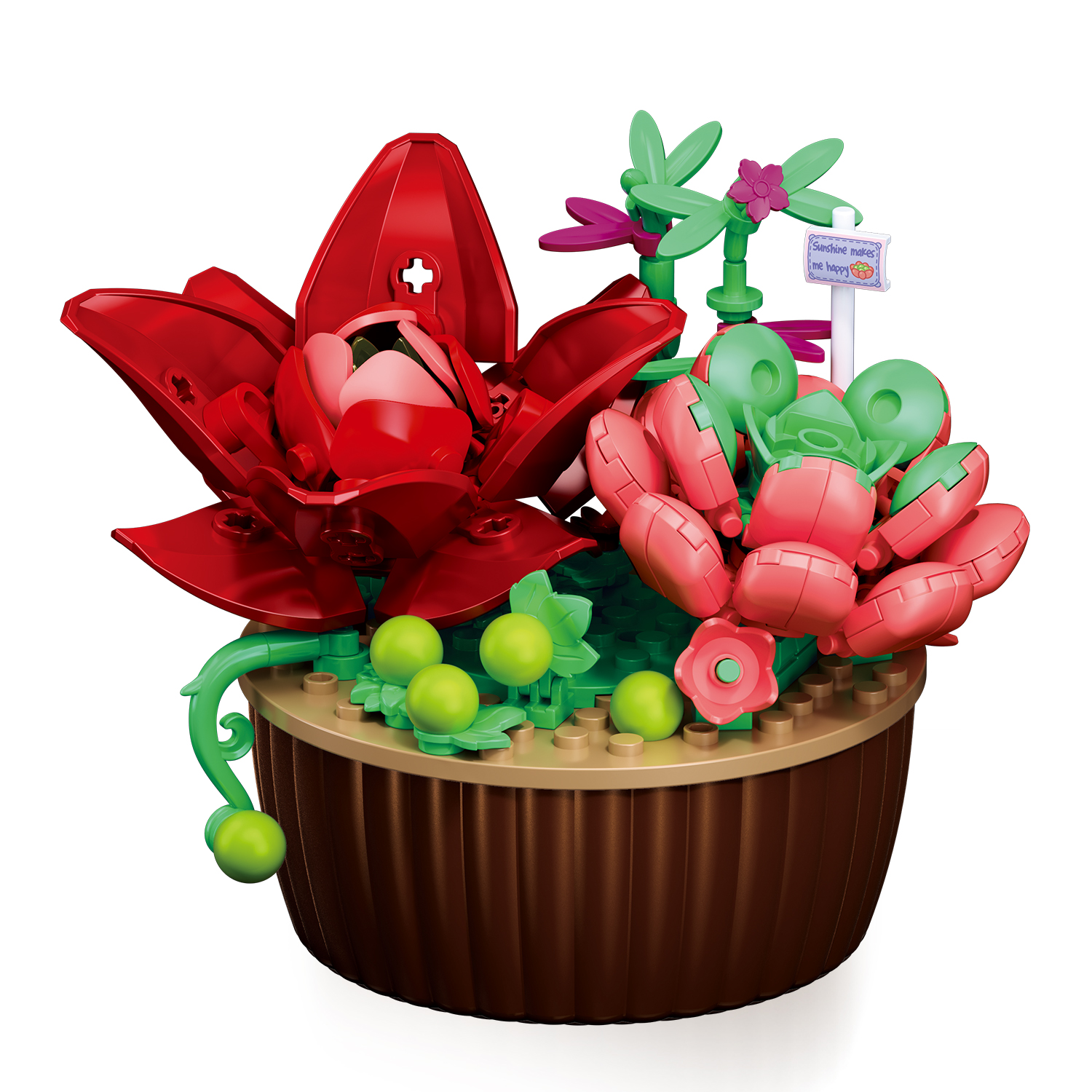 Конструктор SLUBAN Красные суккуленты - фото 1