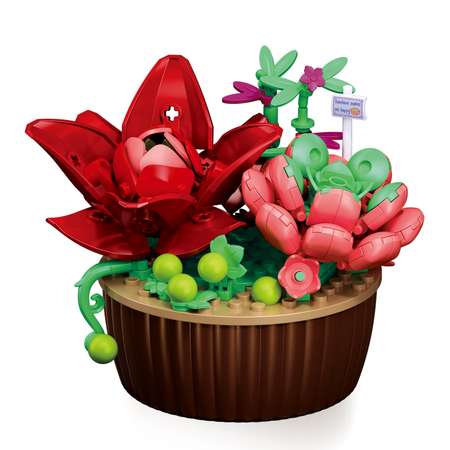 Конструктор SLUBAN Красные суккуленты