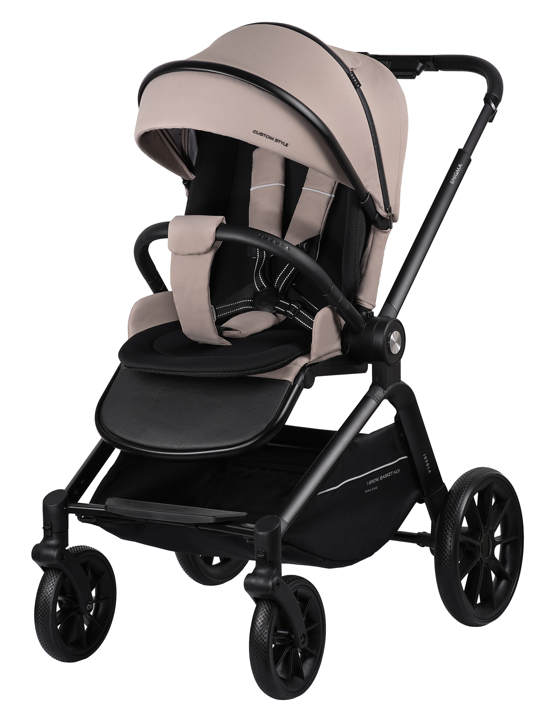Коляска прогулочная JOVOLA Enigma всесезонная бежевый - фото 12