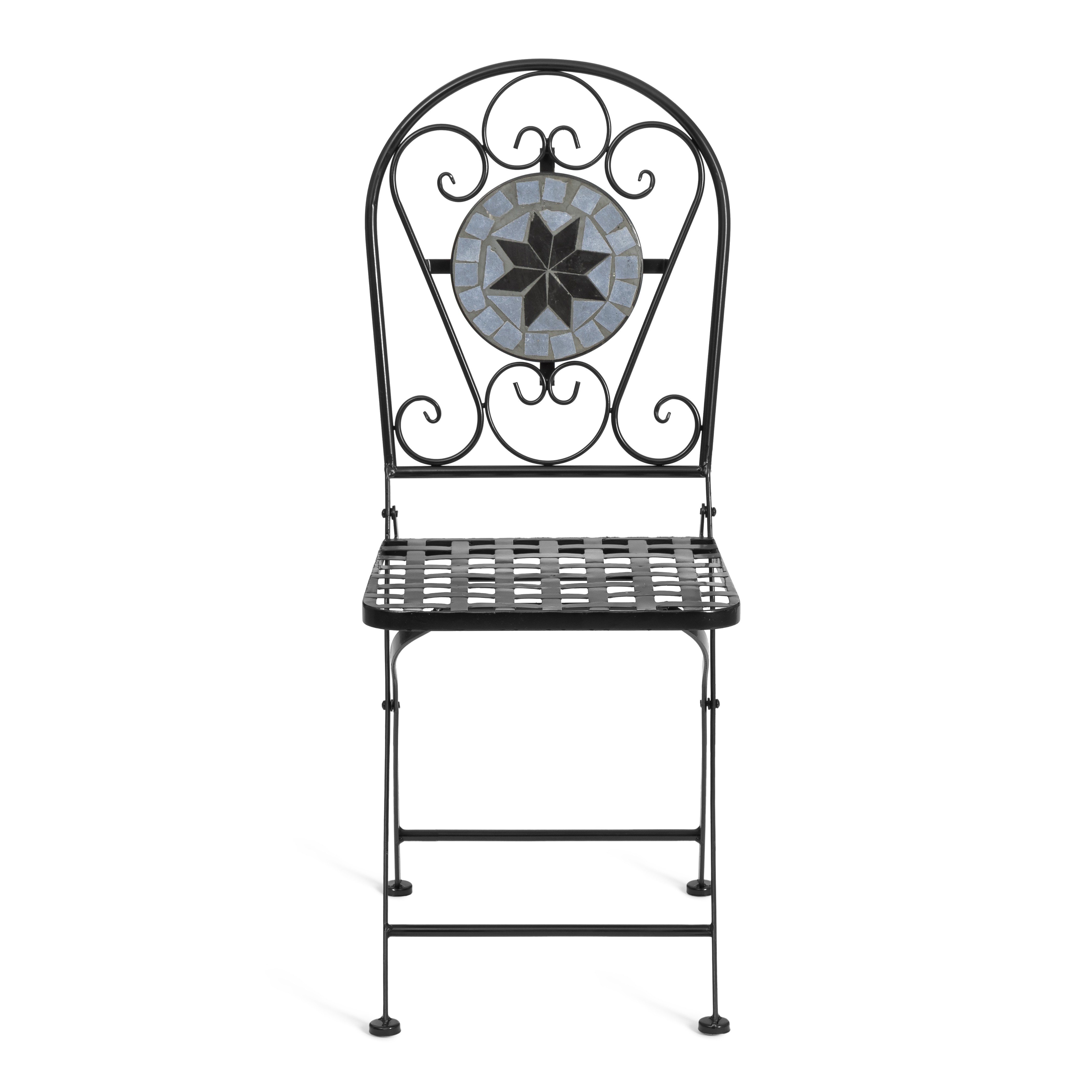 Комплект садовых стульев TETCHAIR Виченза, складные, металл, 36х35х91см, черный/плитка "астра" - фото 5