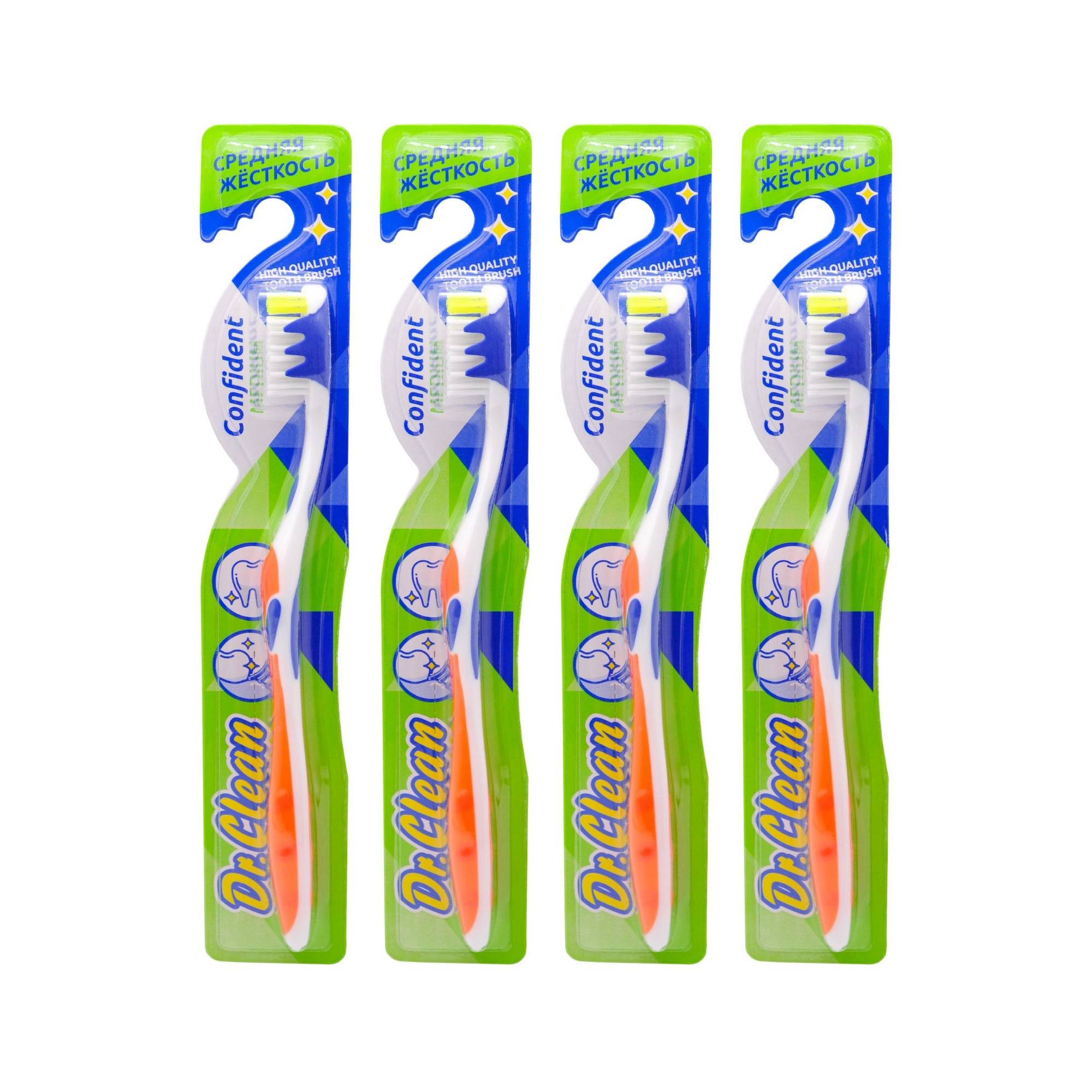 Зубная щетка классическая Dr. Clean 4 шт. - фото 1