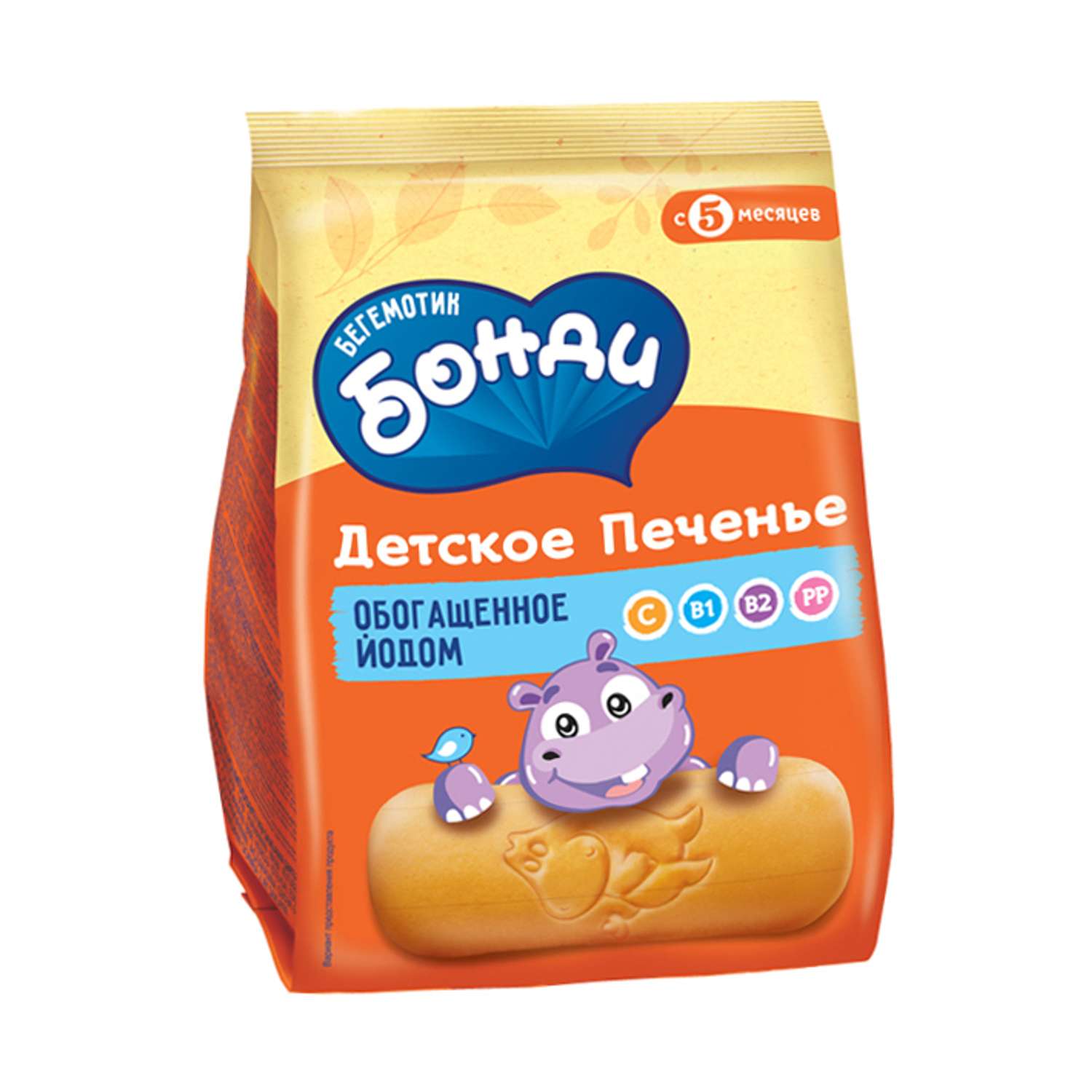 Печенье детское Бонди Бегемотик йодом 180г 5м - фото 1