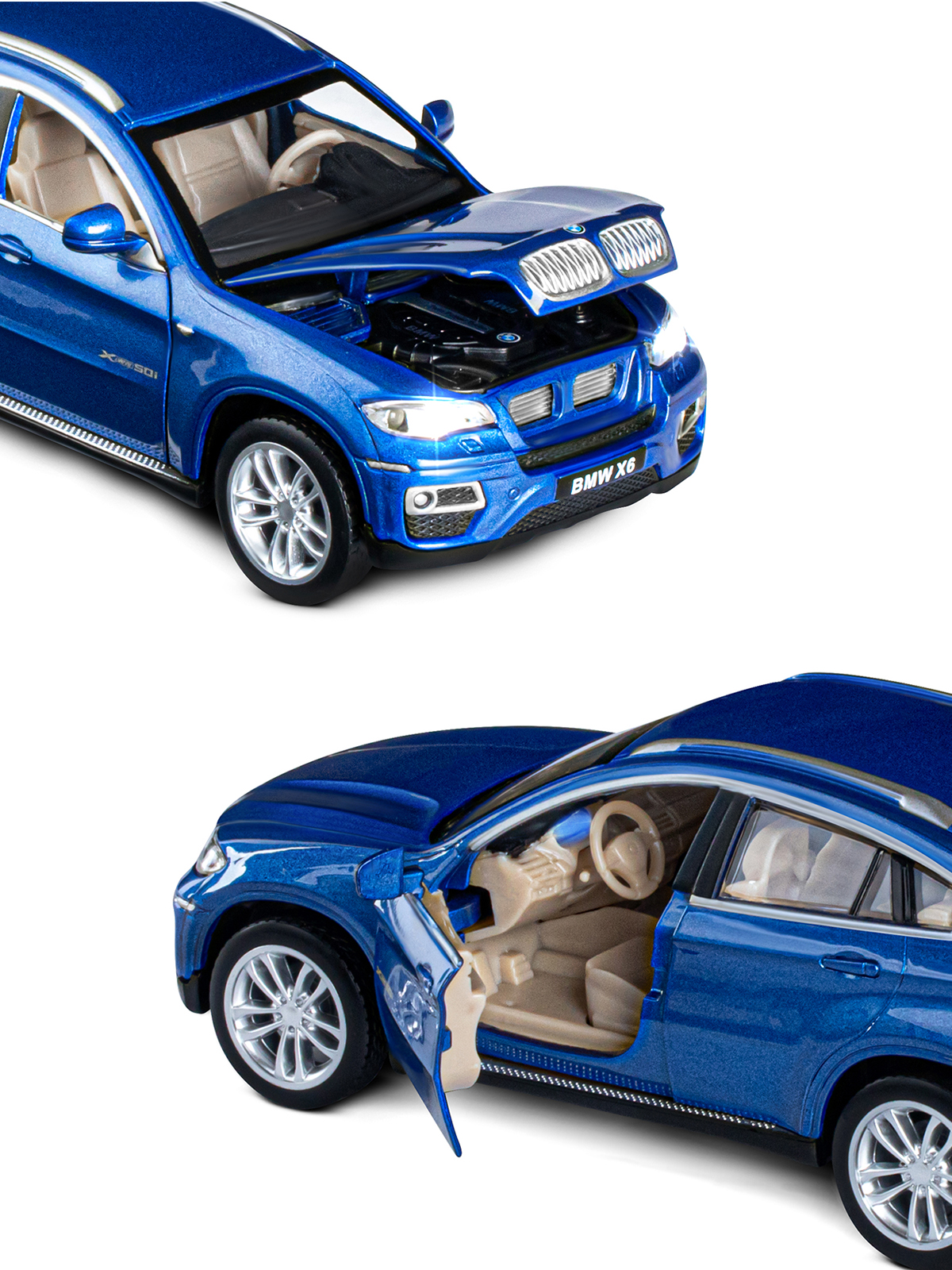 Внедорожник АВТОпанорама BMW X6 1:32 JB1251394 - фото 8