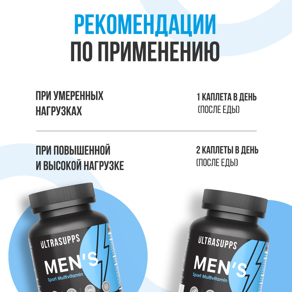 Витамины для мужчин ULTRASUPPS Мультивитаминный комплекс 90 каплет - фото 5