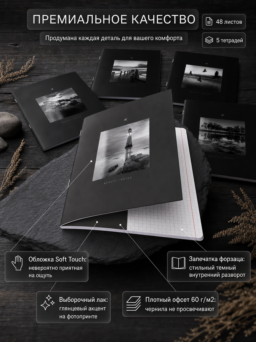 Общая тетрадь Lorex Stationery клетка 5 шт. - фото 3