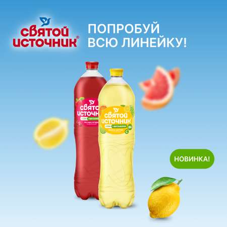 Напиток безалкогольный Святой Источник Вода + Сок со вкусом лесных ягод газированный 1.50л ПЭТ