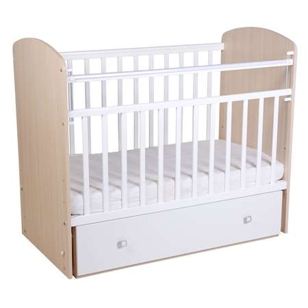 Детская кроватка Polini kids прямоугольная, без маятника (белый, бежевый)