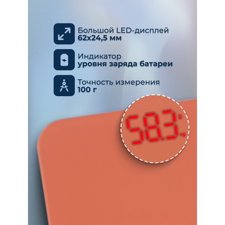 Электронные весы EVMEDIX 180 кг коралловые