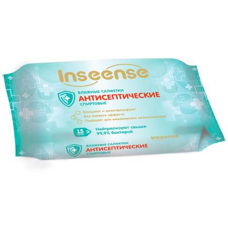 Влажные салфетки INSEENSE антибактериальные 15 шт.
