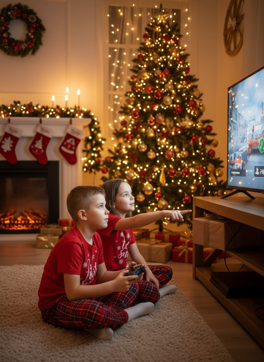 Пижама Утенок 827п-красный-клетка-снежок - фото 4