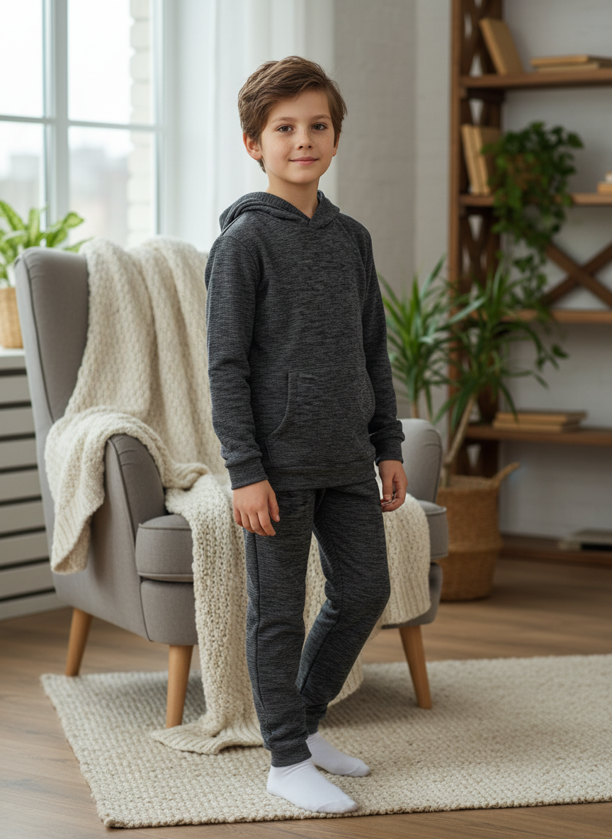 Худи и брюки Утенок 7043кт темно-серый - фото 1