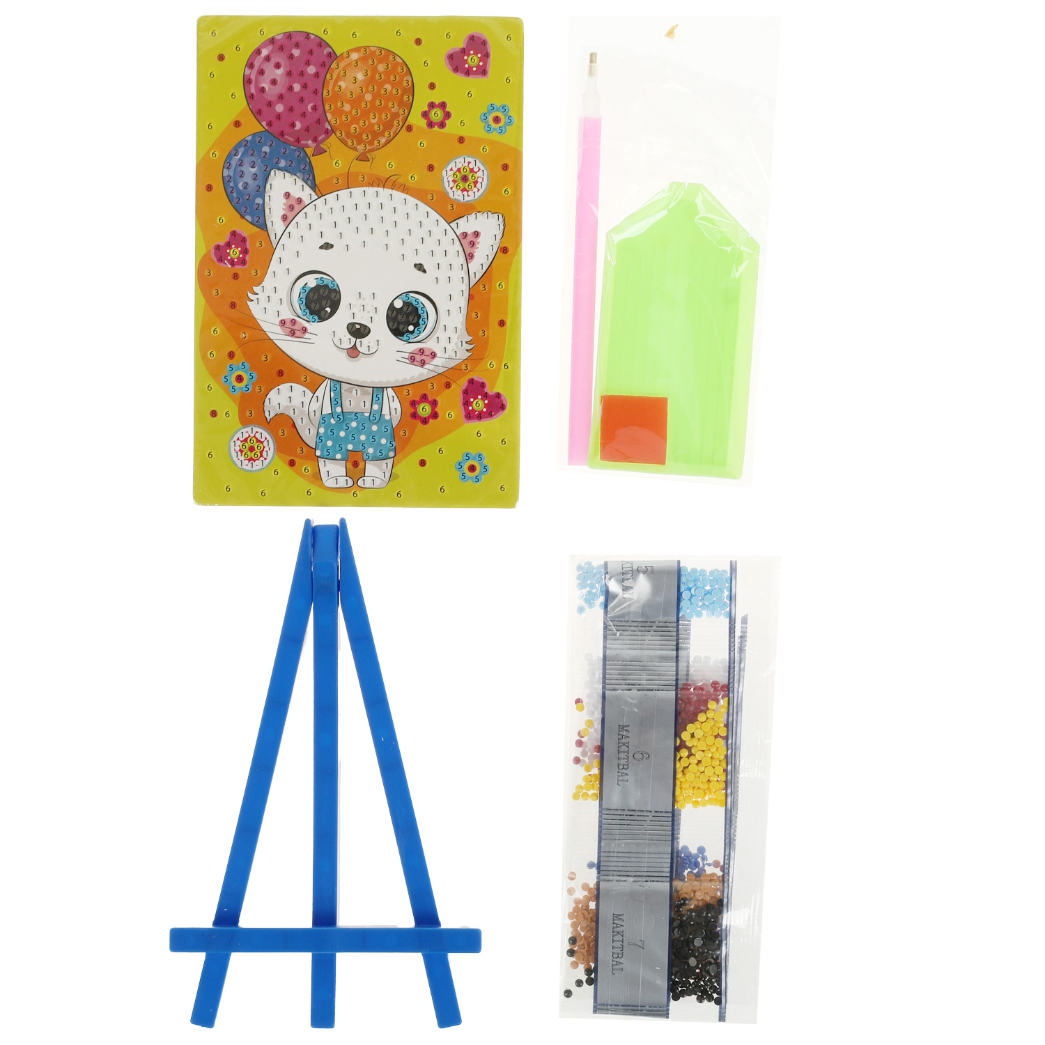 Алмазная мозаика Multiart Котик с шариками - фото 4