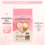 Корм для котят Carnica 0,4кг с индейкой и рисом сухой