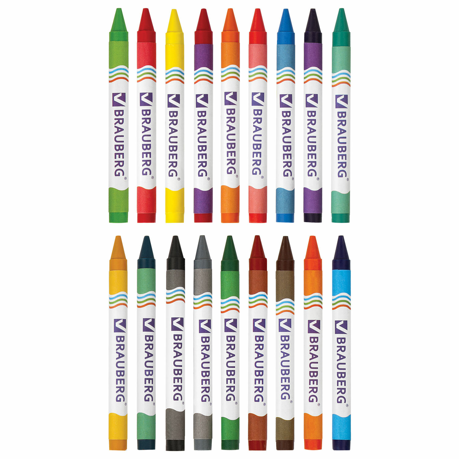 Восковые мелки Brauberg 18 шт. - фото 10