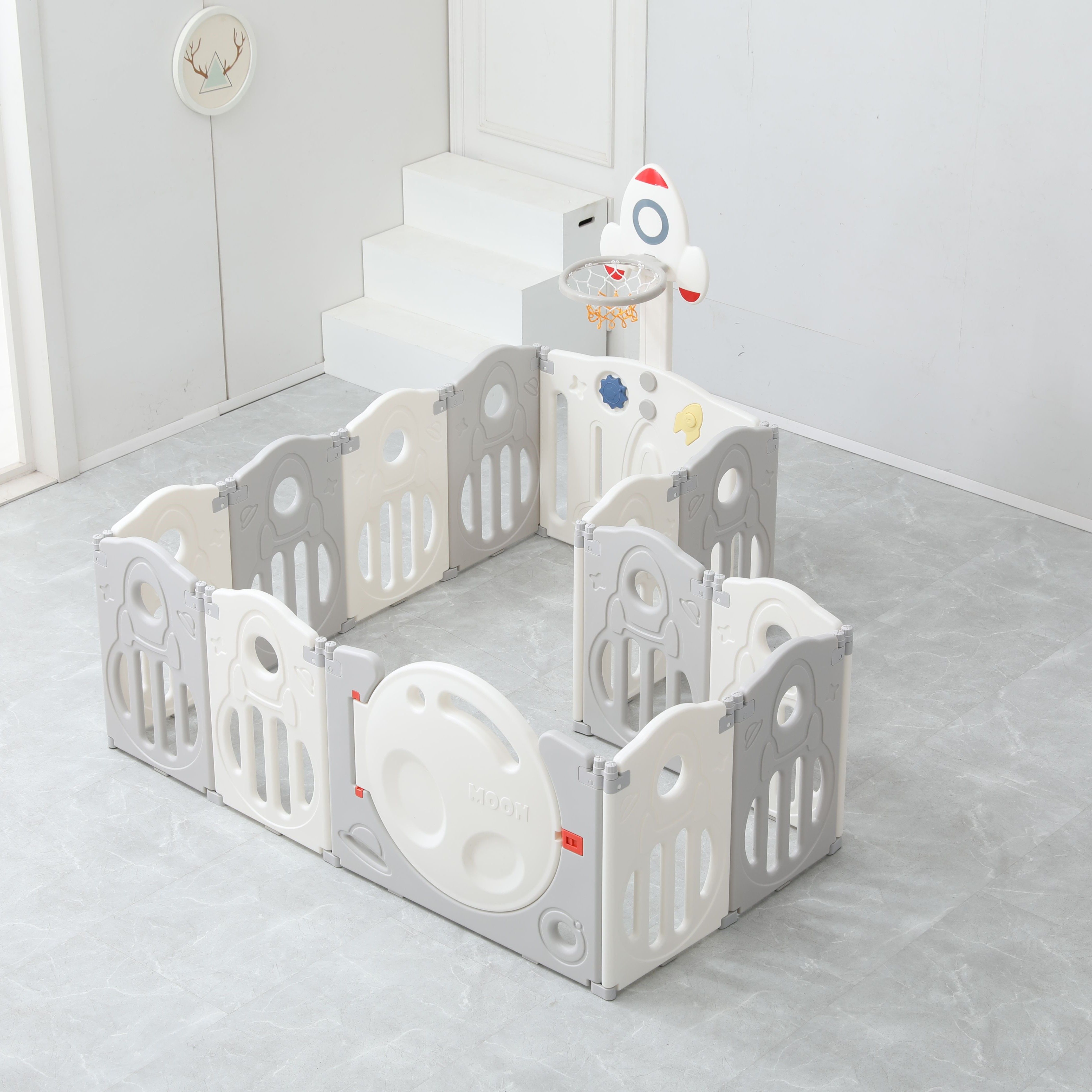Манеж UNIX Kids Supreme space 200x200 cm grey PPSUSP16GRY - фото 5