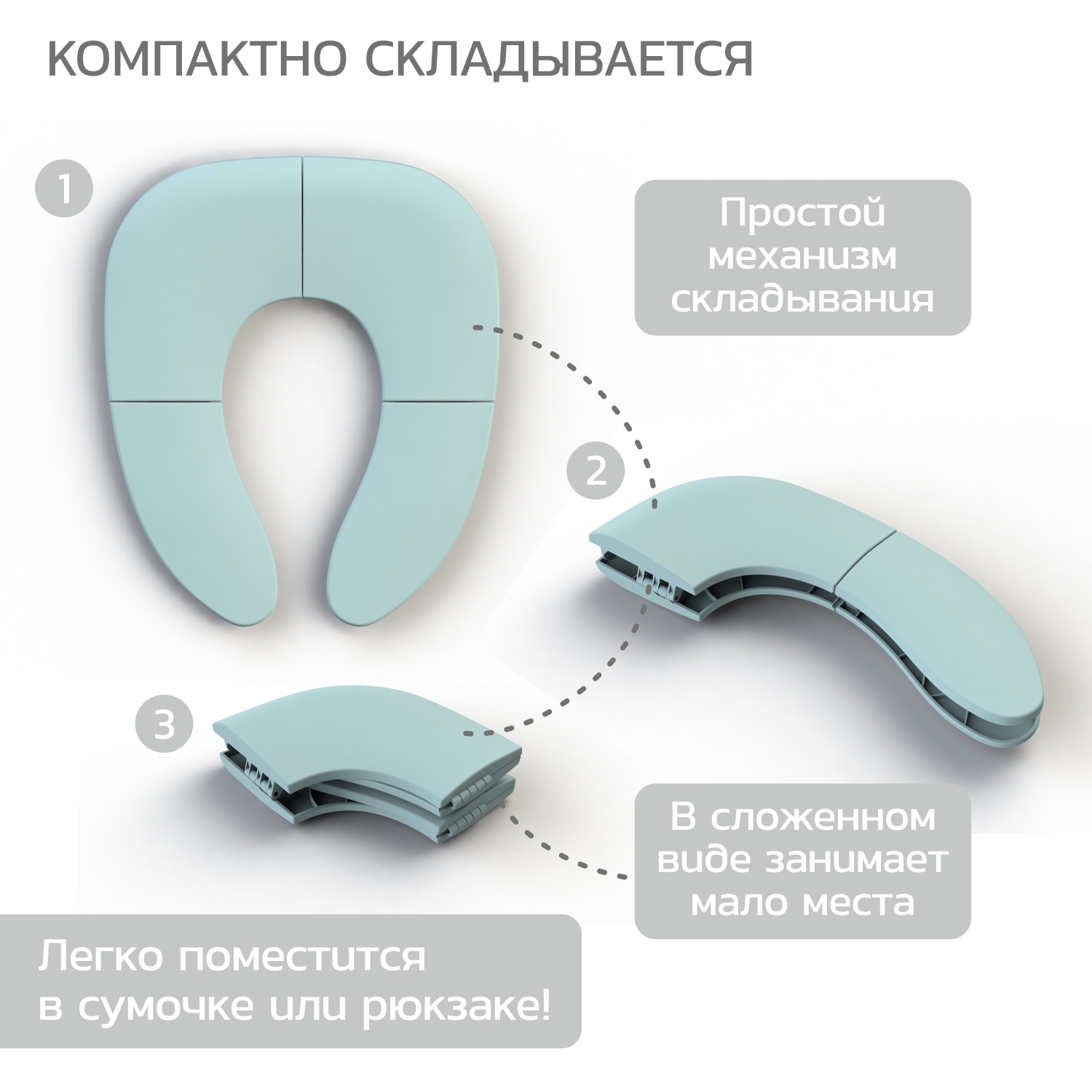 Накладка на унитаз Babyton Smart seat складная blue - фото 5