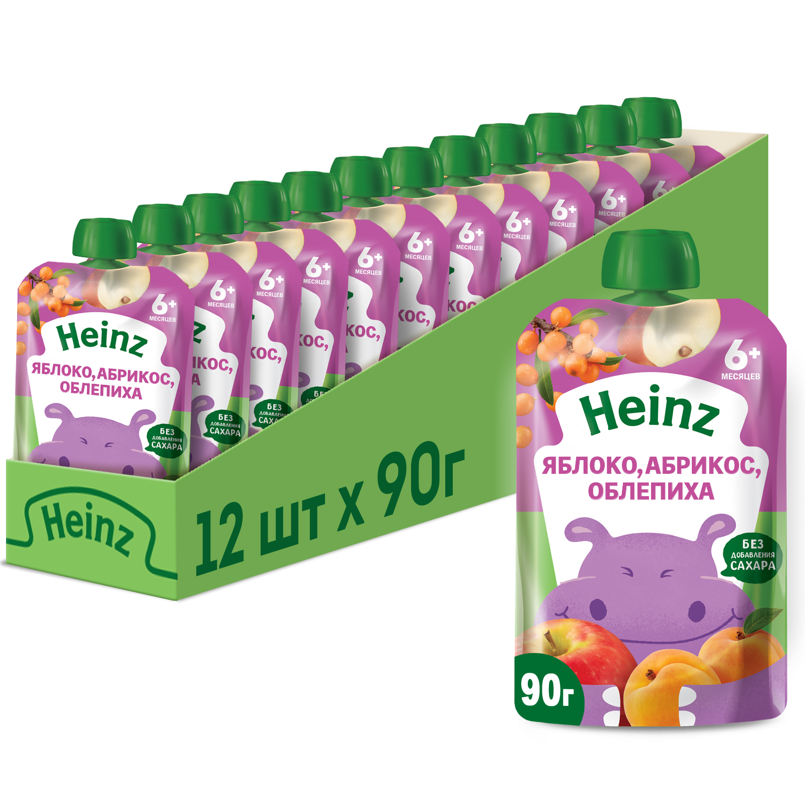Пюре Heinz яблоко-абрикос-облепиха 90г с 6месяцев - фото 9