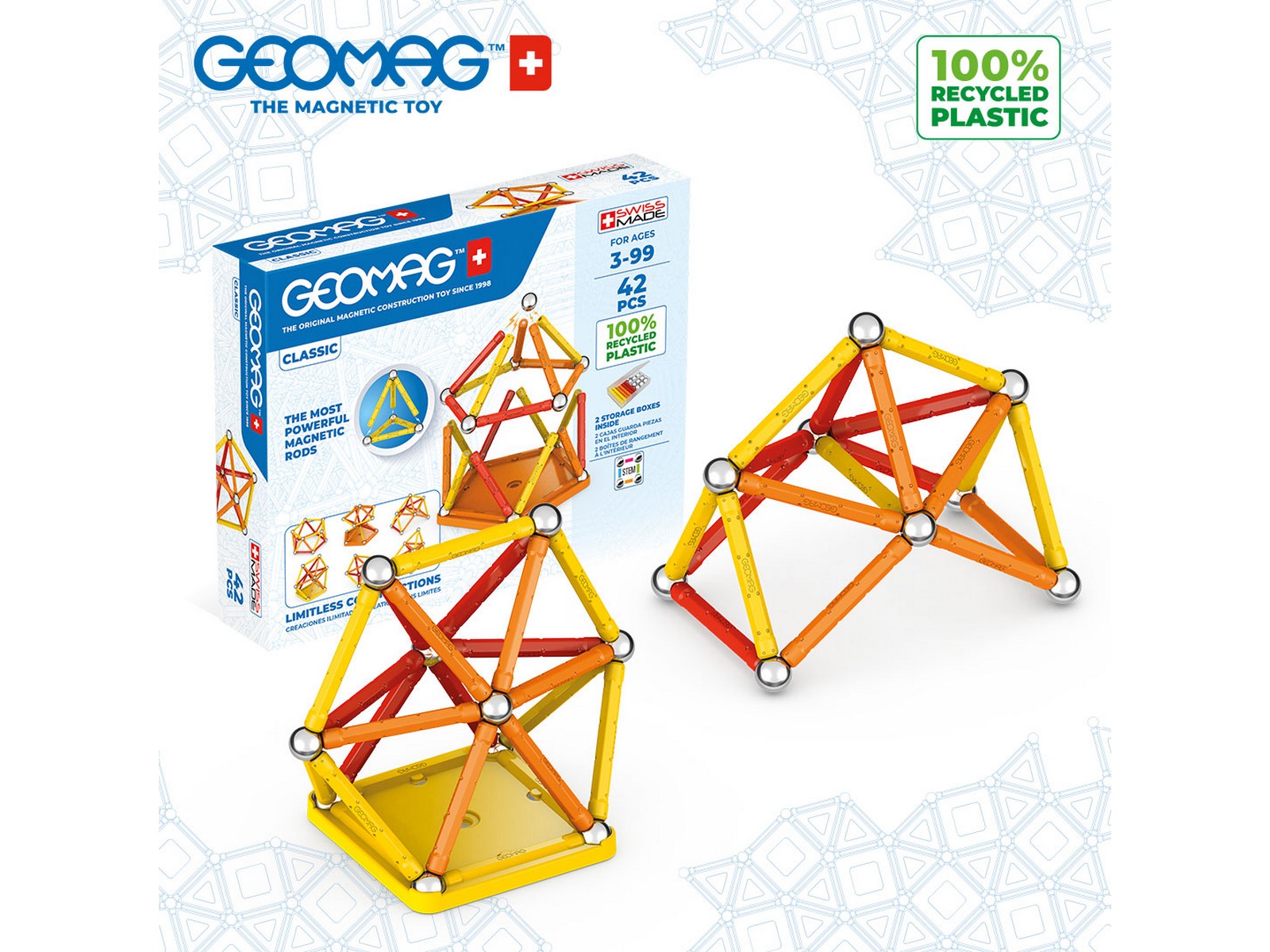 Конструктор Geomag магнитный 42 дет. - фото 1