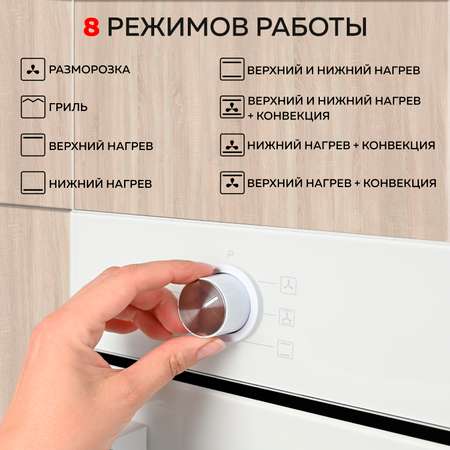 Духовой шкаф GFGRIL GF-EO300W 76 л 6+1 программ конвекция таймер цвет - белый